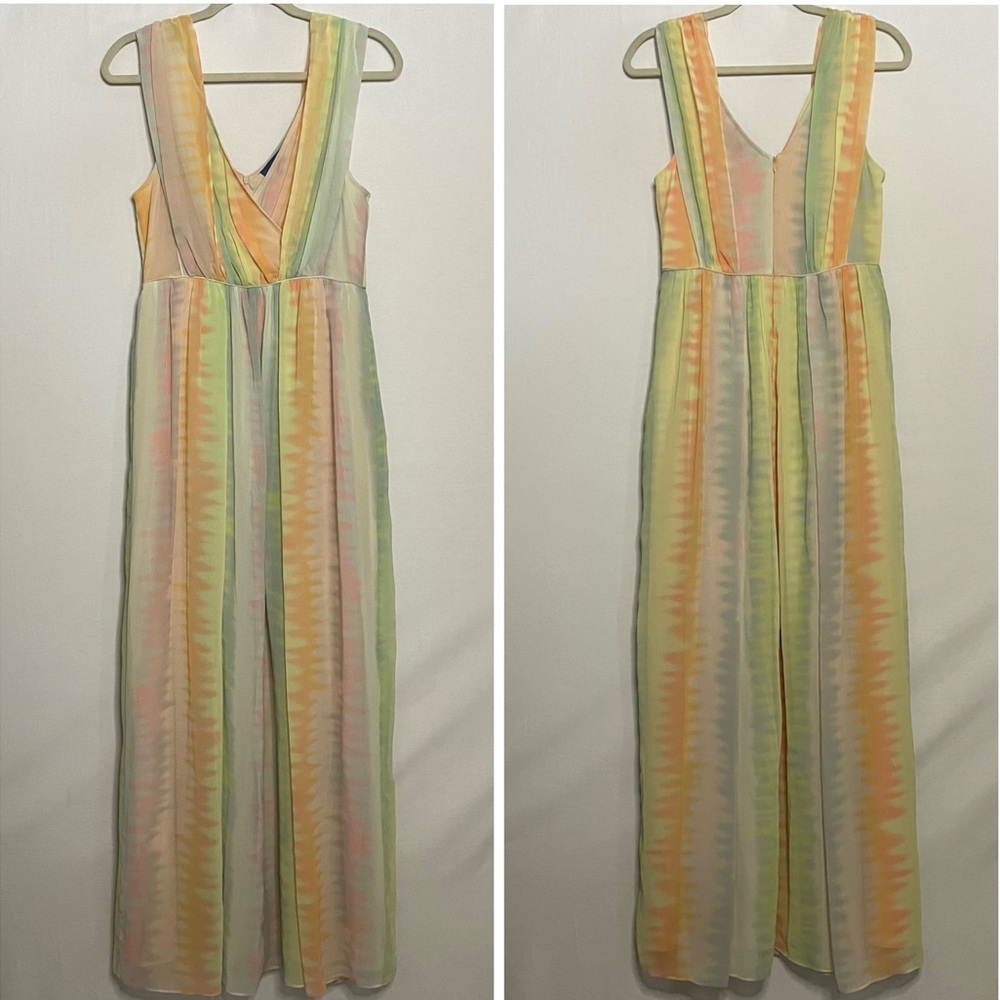 Sleeveless Pastel Stripe Maxi Dress